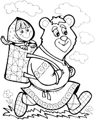 Розмальовка Маша і ведмідь