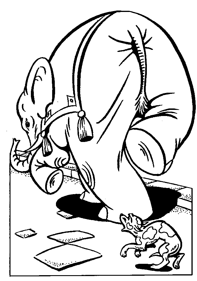 Розмальовка Слон і Моська