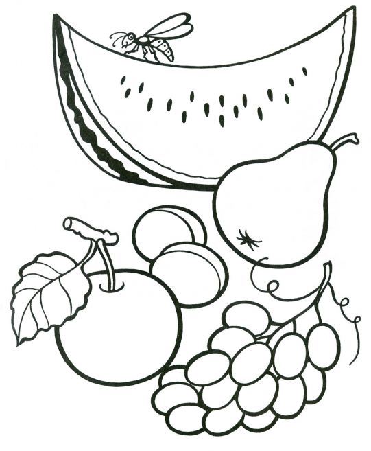 Розмальовка фрукти