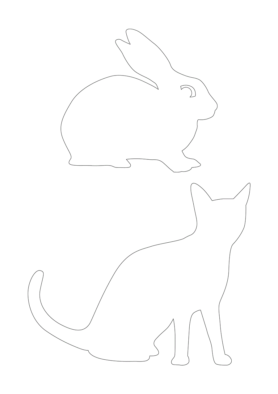 Трафарет кіт і кролик