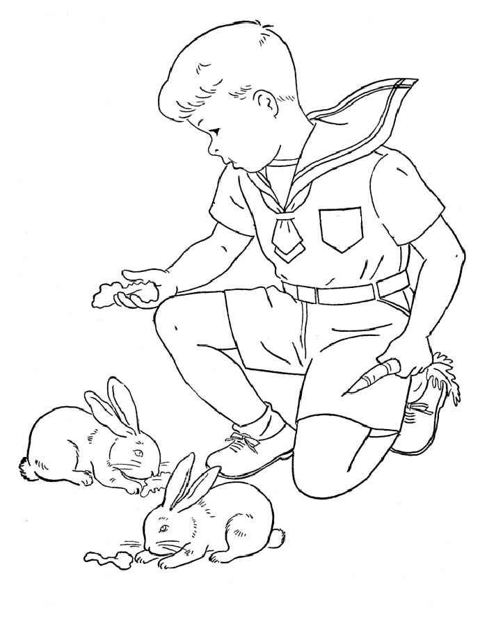 Хлопчик з кроликами