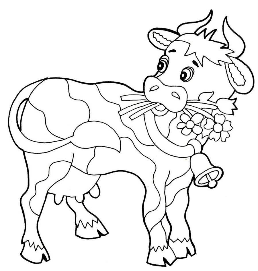 Корова жує траву