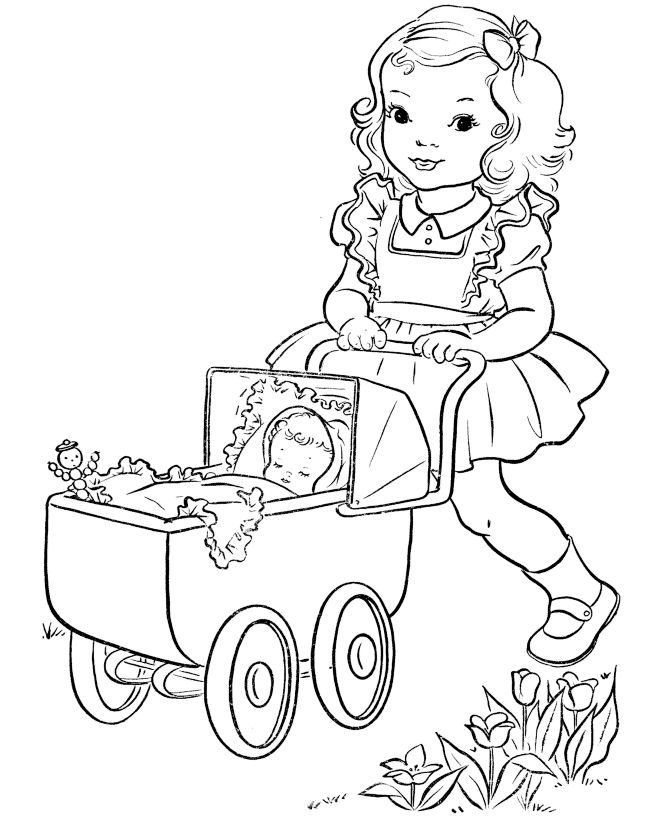 дівчинка з коляскою