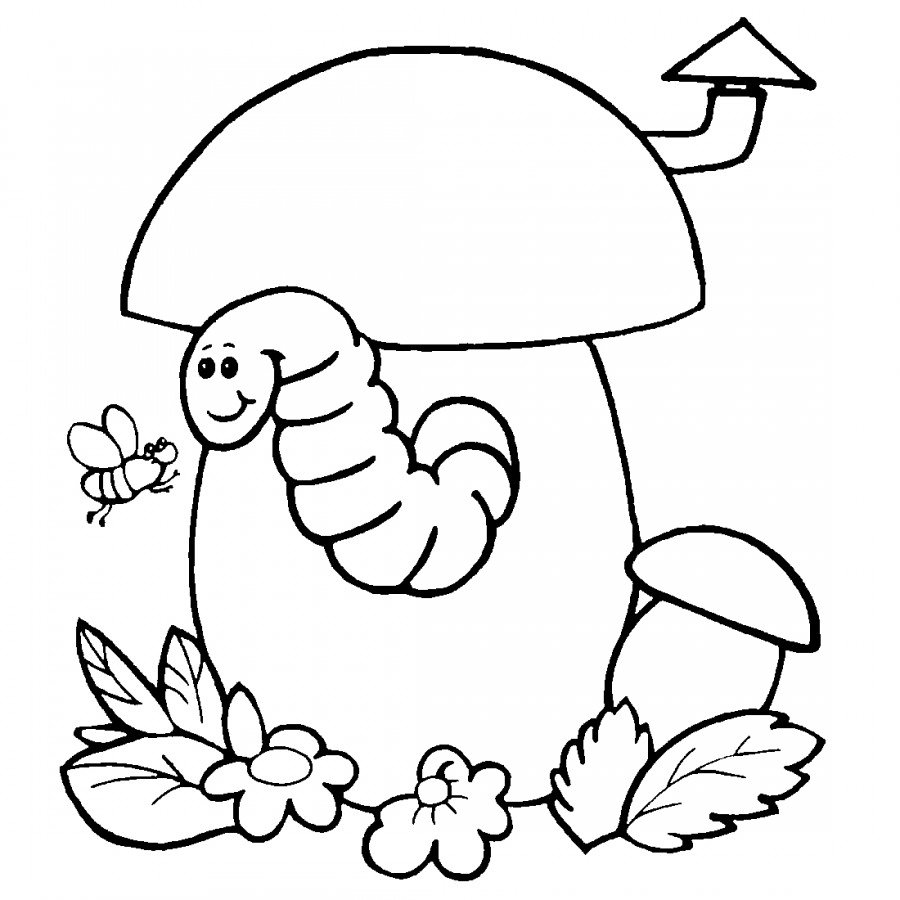 гриб і гусениця