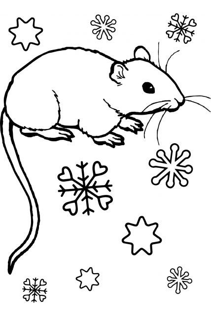Миша в сніжинки