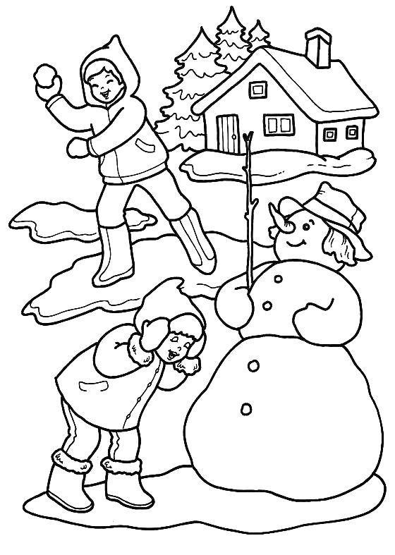 Діти і сніговик