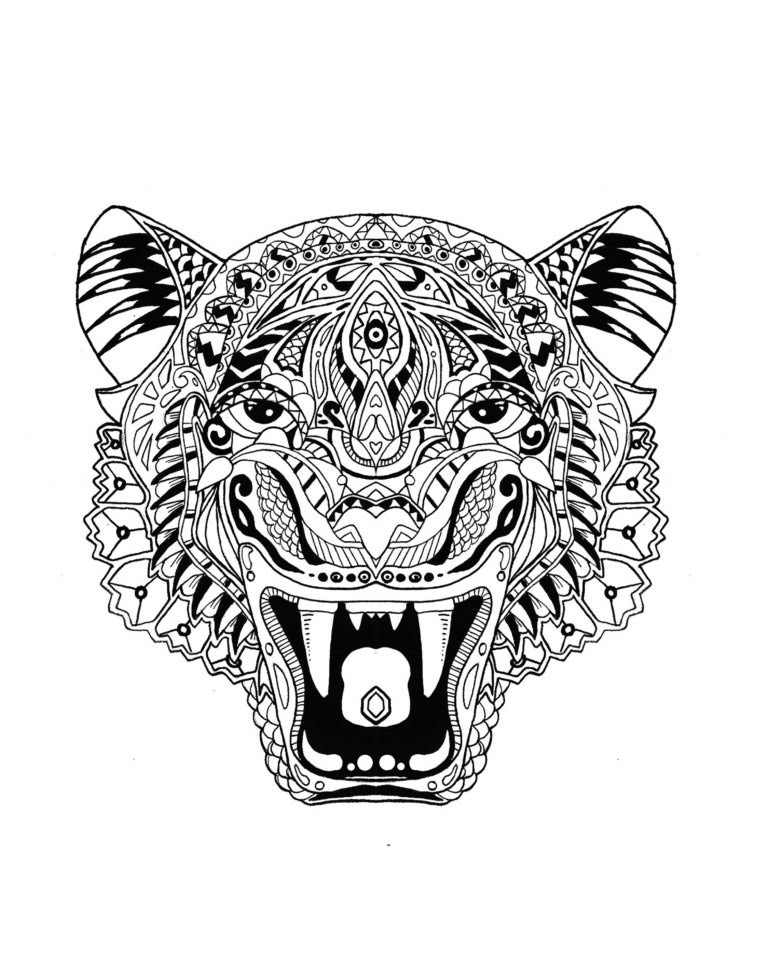 тигр з великими зубами
