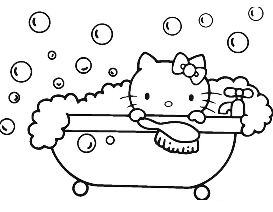 кітті у ванні