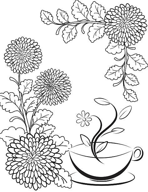 Хризантеми і чашка