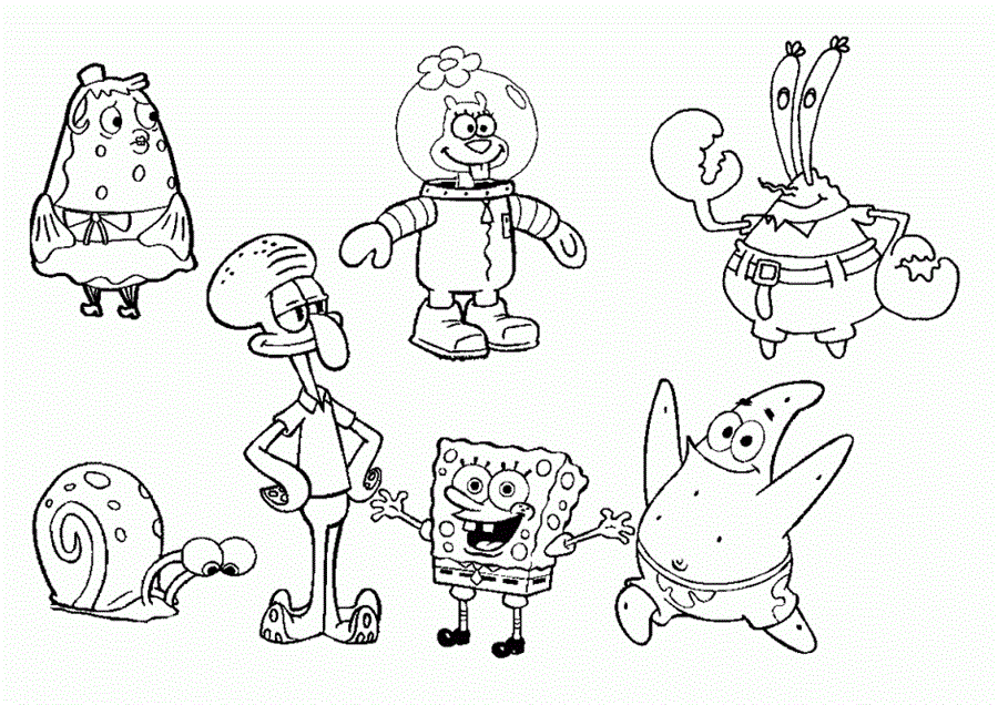 Розмальовки Губка Боб і його друзі