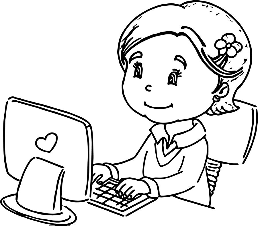 Дівчинка з комп'ютером